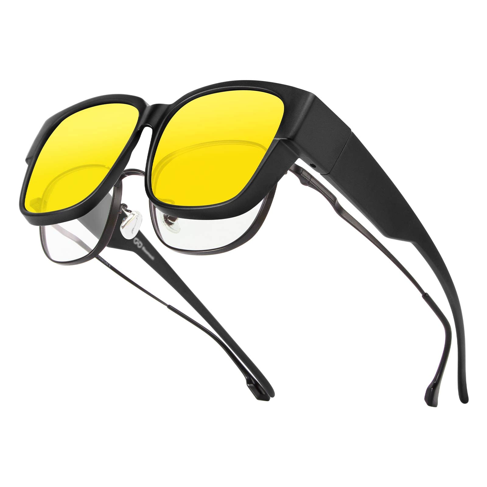 Bloomoak Polarized Night Glasses Anti-Glare UV400 Protection for Men Women Polarized Driving Fishing Golf (Night Vision Lens)