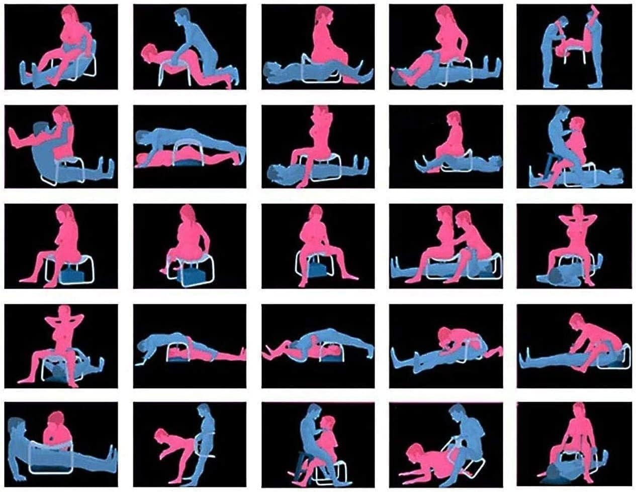 Sex Furniture Sex Chair Sex Position Enhancer Chair for Position Aids Novelty Toy Bedroom Bathroom Portable Bouncing Mount Stool Elastic BDSM Sex Furniture Couples Valentine's Day Gift (Chair Set)