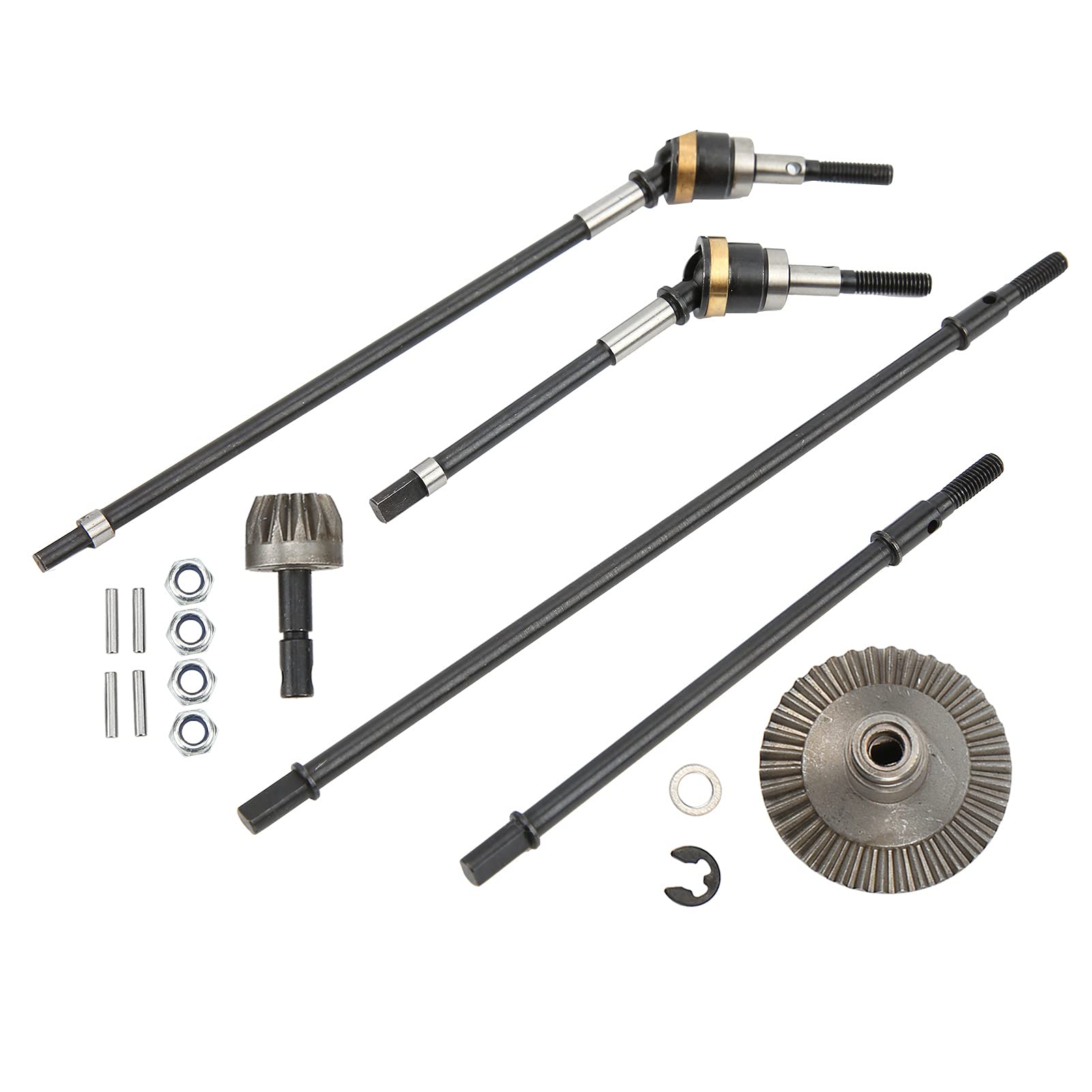 Oś przedniego tylnego wału napędowego RC z zestawem przekładni 38T 13T Czarna stal do modyfikacji Axial Wraith RR10 90018