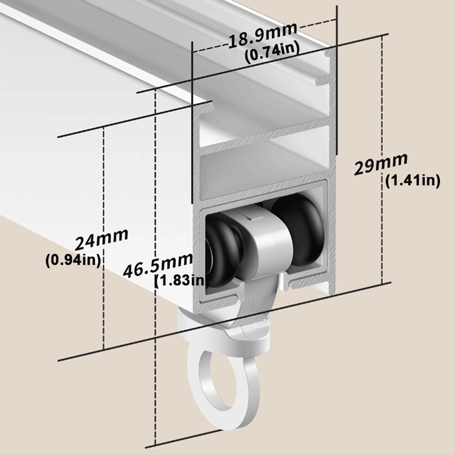Aluminiowy zestaw szyn do zasłon sufitowych z cichymi rolkami, łatwy montaż, ścianka działowa, prysznic, kamper, przesuwne karnisze, montaż sufitowy lub ścienny, 1,6 m