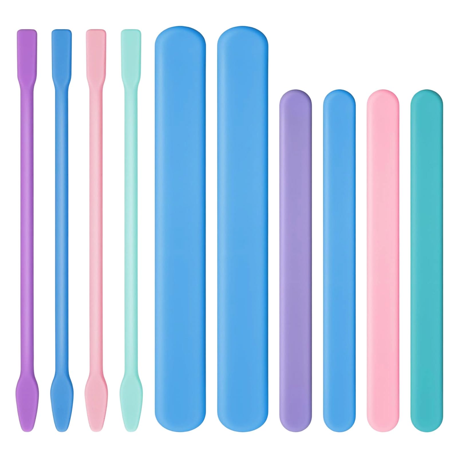 Kalttoy Of 10 Flexible Silicone Waxes Sticks Waxing Spatulas Scrapers for Epoxy Resin Mixing and Beauty Product Blending Silicone Stirrers