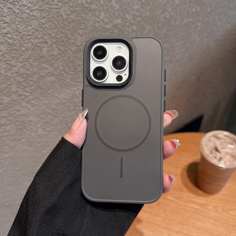 Image of ZR009 for iPhone 16 Pro Back Case Cover | Magnetic | Spiral Camera Protection Silicone Case - Black
