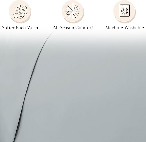 Miniatura 10 de Southshore Fine Living, Inc. Juego de sábanas clásico suave y cómodo de 4 piezas, tamaño Queen, color blanco brillante