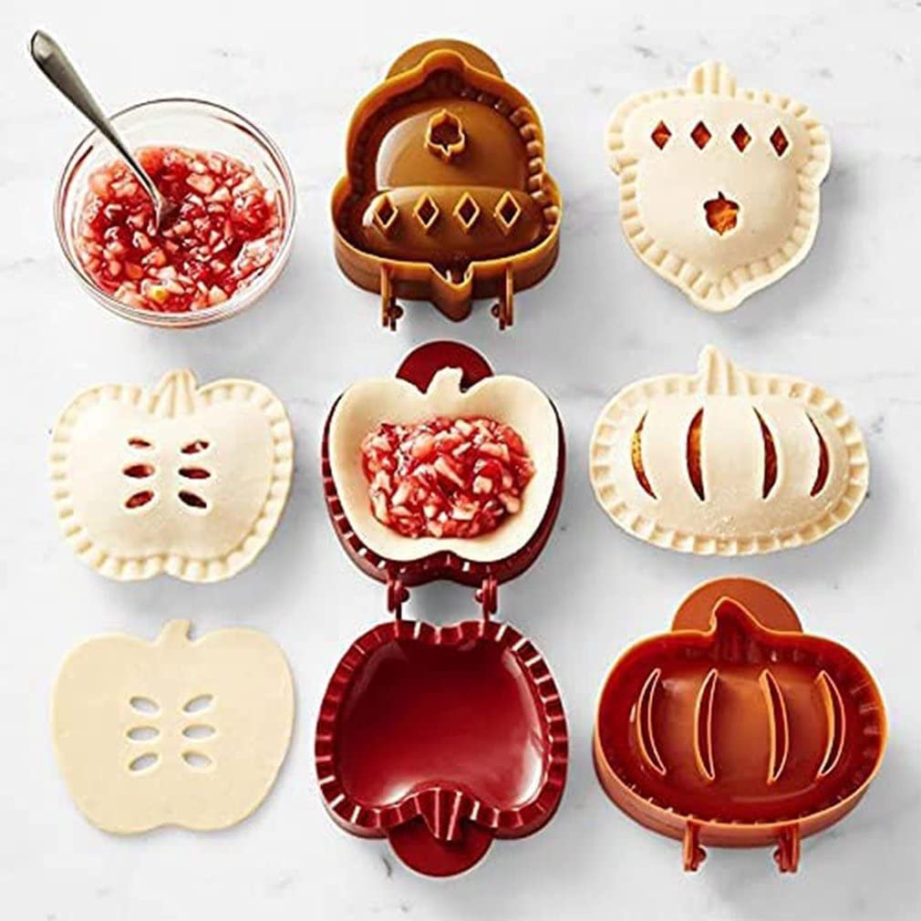 Fall Hand Pie Molds Apple, Acorn & Pumpkin, Fall Hand Pie Molds Set of 3, Mini Pie Mould Dough Press Mold Tool, Perfect Kitchen Tools Accessories for Hand Pies, Pierogi, Ravioli, Calzone & Empanada