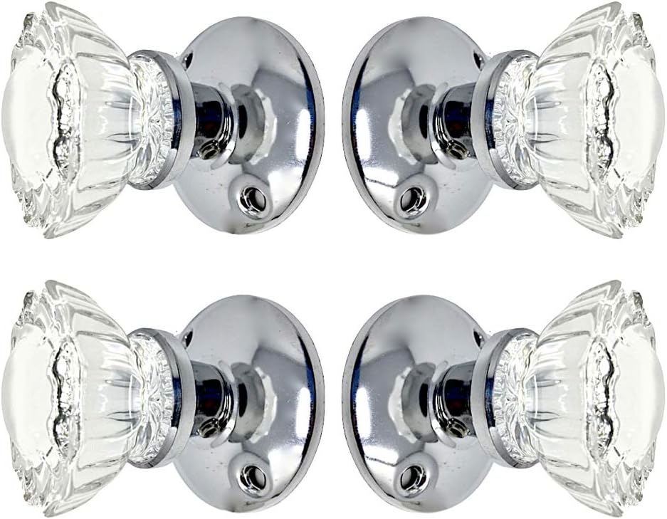 Best Deal Product Rousso’s Reproductions Two Sets Crystal Glass French Door Knob Sets. Includes Self-Centering Spindle and All Hardware to Install Knobs on Both Sides of Two French Doors (Polished Chrome) Exclusive Discount 90% Price Rousso’s Reproductions Two Sets Crystal Glass French Door Knob Sets. Includes Self-Centering Spindle and All Hardware to Install Knobs on Both Sides of Two French Doors (Polished Chrome)