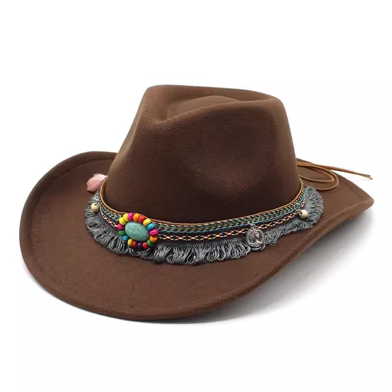 Cappello da Cowboy Cappello da Cowboy Occidentale Bombetta in Tweed Viaggio all'aperto per Uomo e Donna