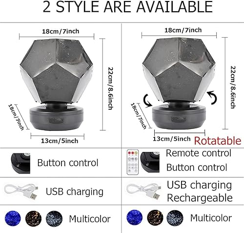 Proyector de estrellas con luz nocturna de cielo estrellado, lámpara de mesa LED, regalo para niños