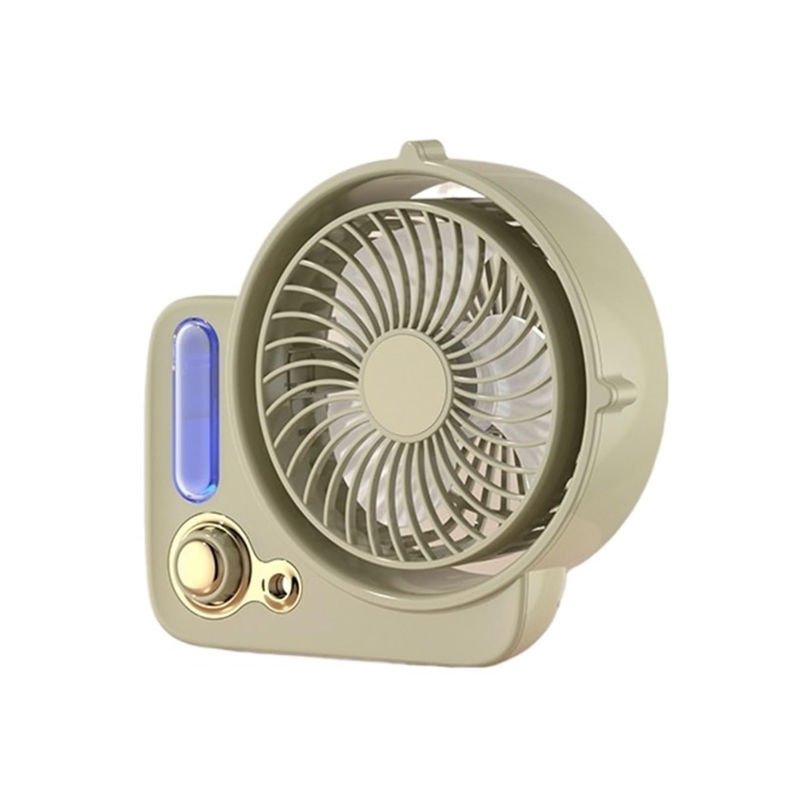 Portable Mini Desktop Fan Moving Head Dormitory Home Mute Rechargeable Airflow Comfort Refreshing Breeze(Green)