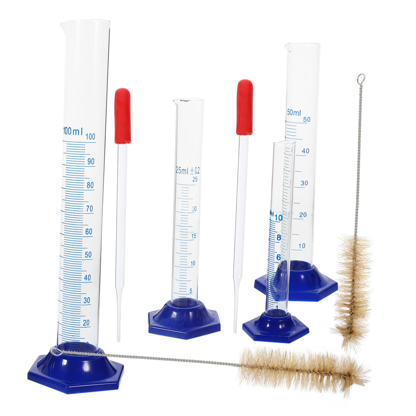 iplusmile 3sätze Graduierter Messzylinder Pipette Und Reinigungsbürsten Hochtransparente Und Kunststoffkonstruktion Für Präzise Messungen Im Labor