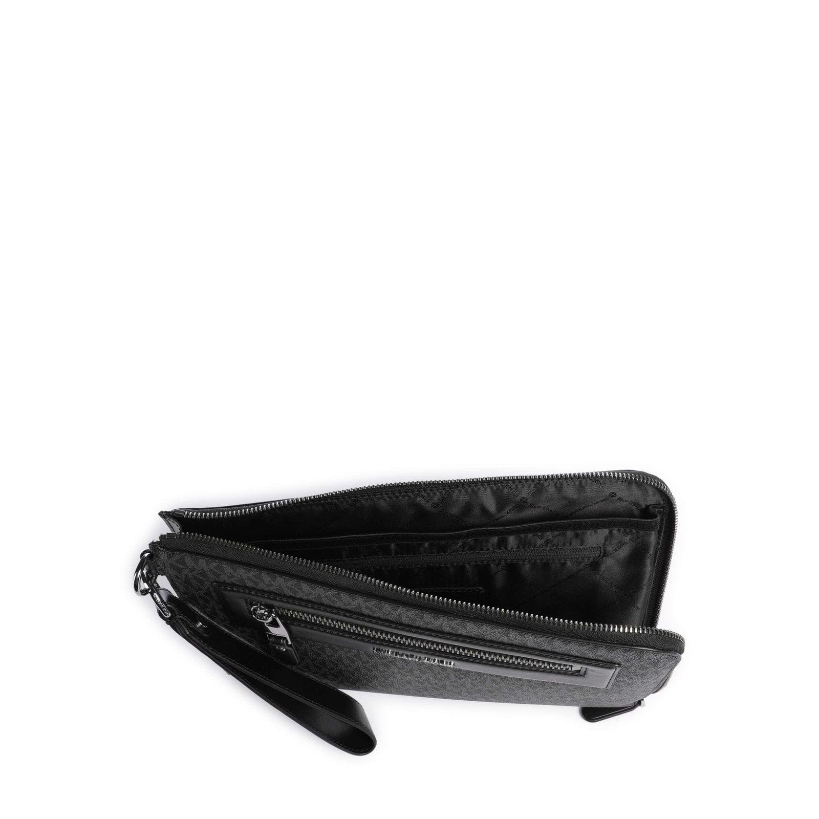 Michael Kors Pochette con cinturino da polso logo MK Jet Set Nero