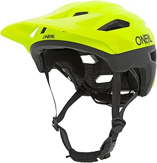 O'Neal all-mountain bike helmet, with ventilation openings for ventilation and cooling, size adjustment system, complies with EN1078 safety standard, helmet trail-finder split, adult helmet in neon yellow, size S/M