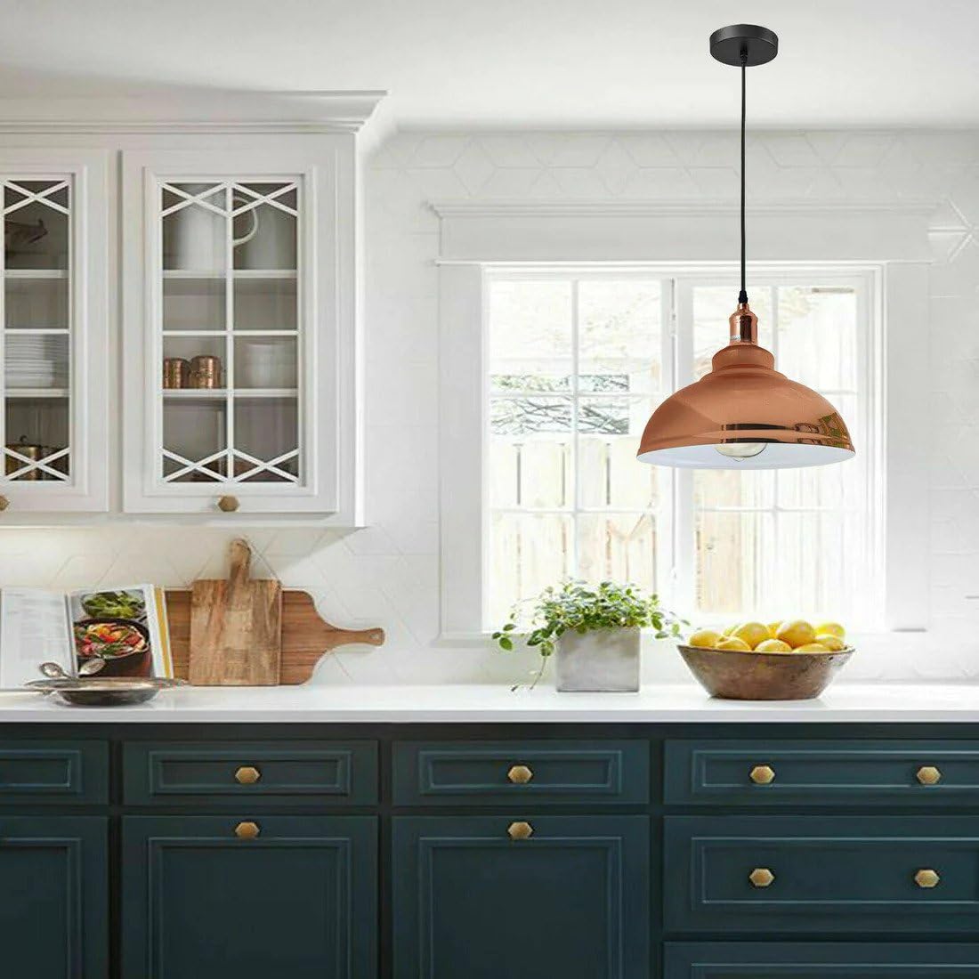 Ledsone Vintage 3 Head Dome Shape Pendant Lights Industrial Suspended