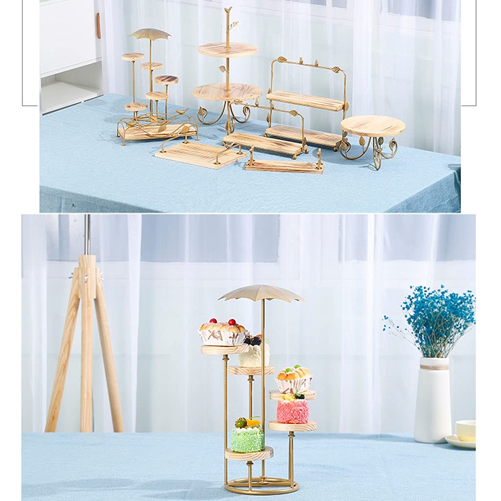 Liudan Bandejas para Tartas Elegante Bandeja de Madera Snack Rack Pan Rack Sólido Madera Multi-Capa Pastel de Pastel de Pantalla Pantalla Decoraciones de Boda Soporte para Tartas (Size : A)