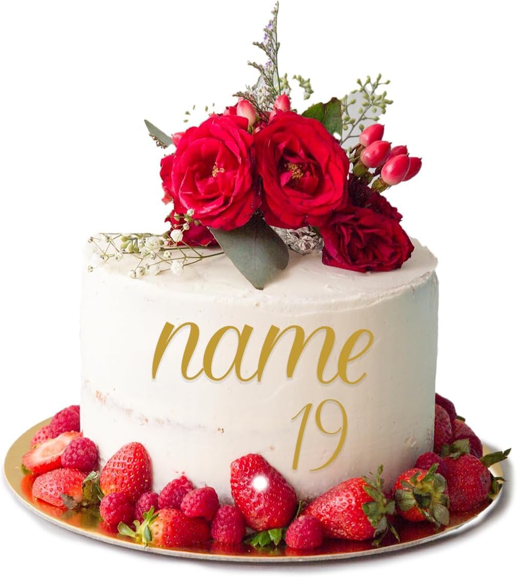 Personalised Acrylic Cake Charm Word Number Script Font A 3" 4" 5" 6" Acrylic Cake Topper Letter Alphabet Decoration for Wedding Anniversary Birthday (3inch (75mm) 1word + number, White)