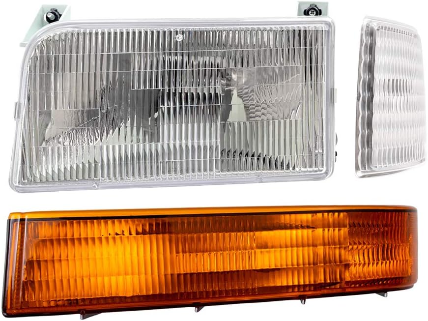 Fits 1992-1996 F150 Bronco Headlights, Corner and Side Park Signal Lights Compatible with F2TZ13008B F2TZ13008A F2TZ15A201D F2TZ15A201C