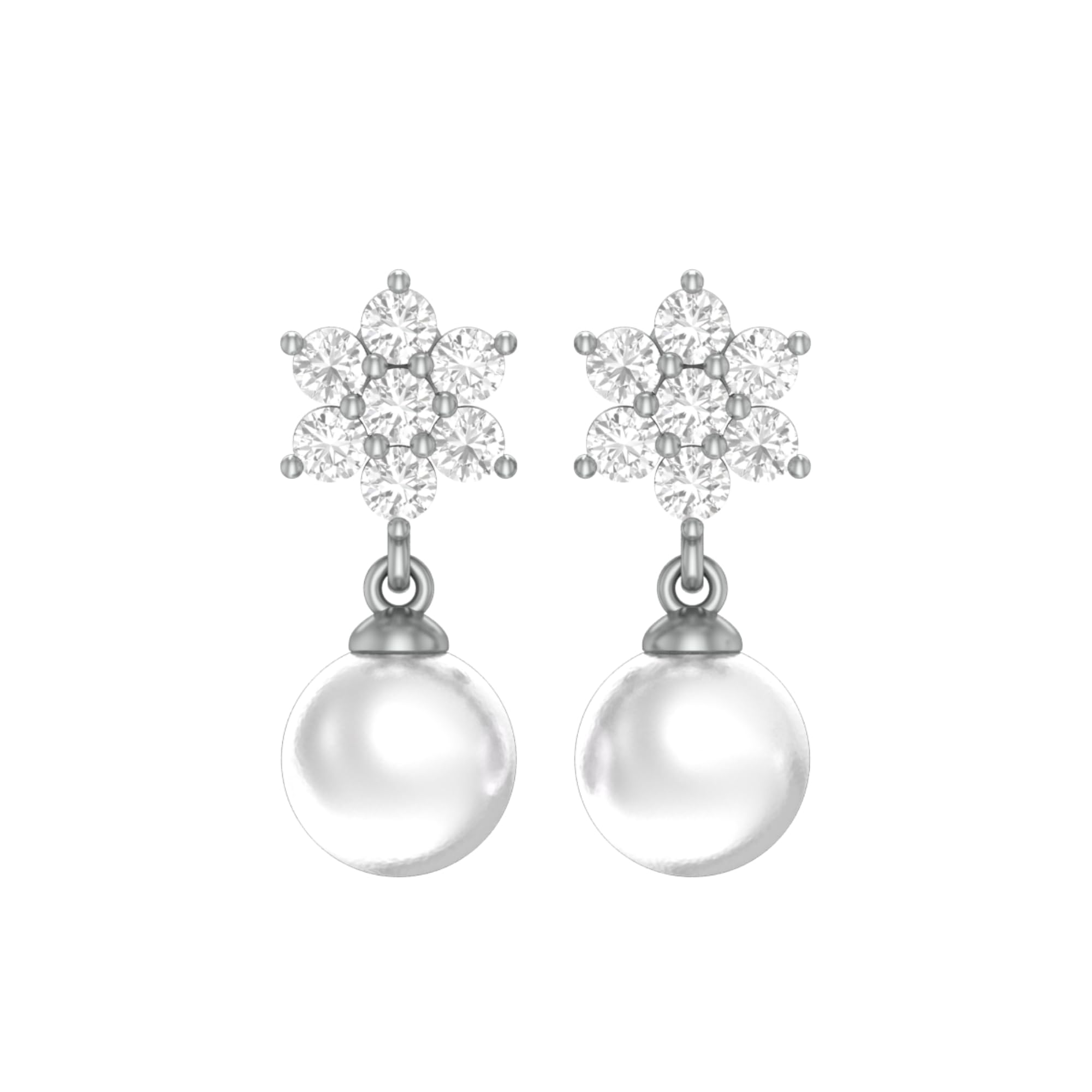 Mabel 925 Sterling Silver, Rhodium Plated Floral Pearl Drop Earrings, Fine Jewellery Gifts for Women & Girls, Assured Purity & 6 Month Warranty* (B0D9BN5M1G) Amazon Price History, Amazon Price Tracker