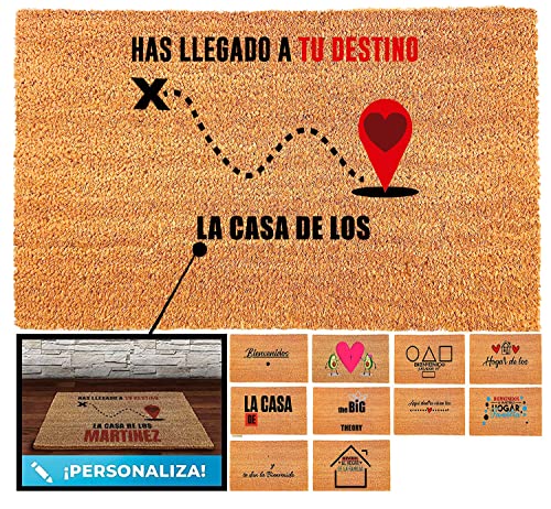 LucaHome - Felpudo Entrada casa | Felpudo Personalizado | felpudos Originales | felpudos Coco Personalizable 40x70cm | Felpudo Antideslizante (Destino) Cover