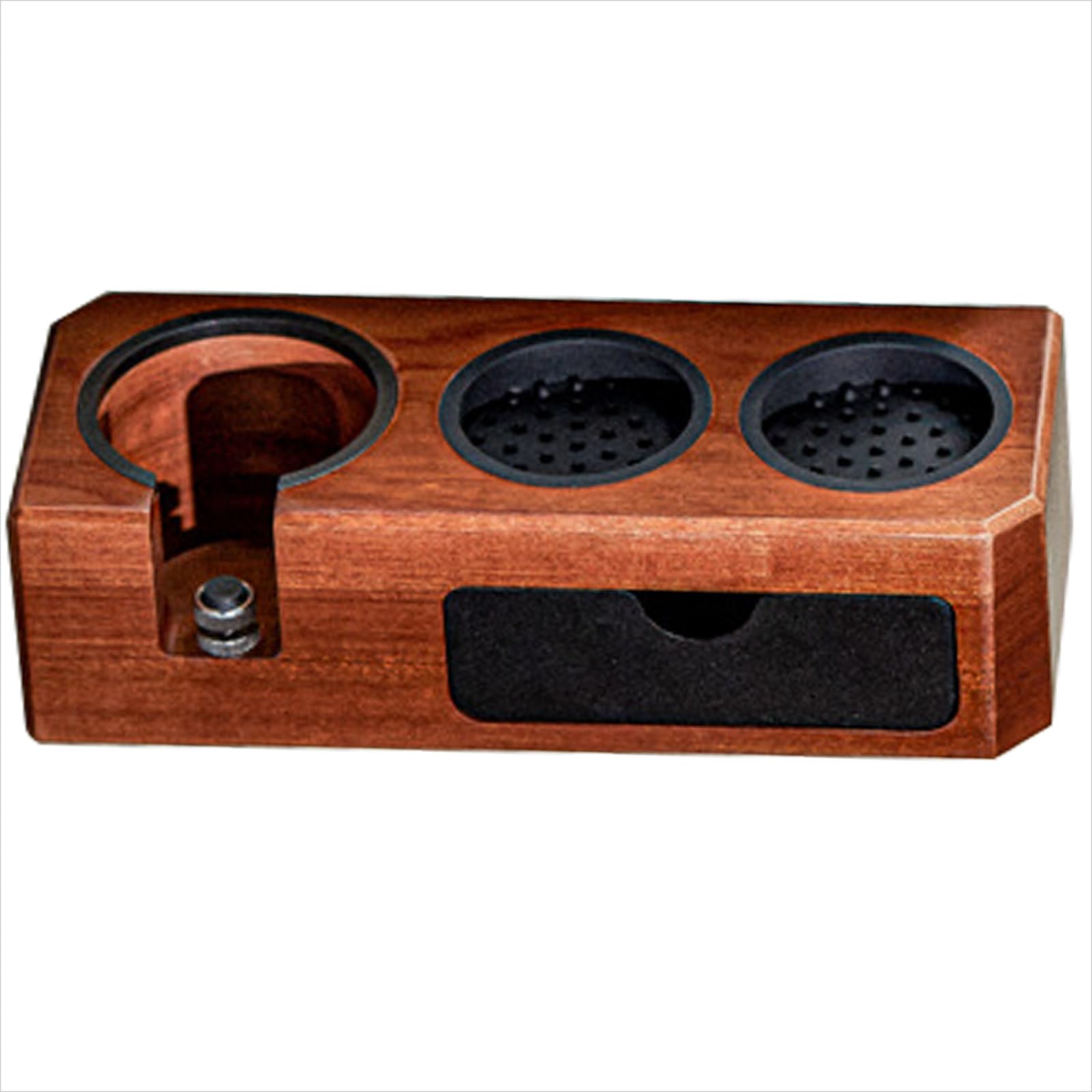 Tsophreniq Wood Tamper Station with Drawer Coffee Tool Coffee Tamping Stand Suitable for Various Location Wood