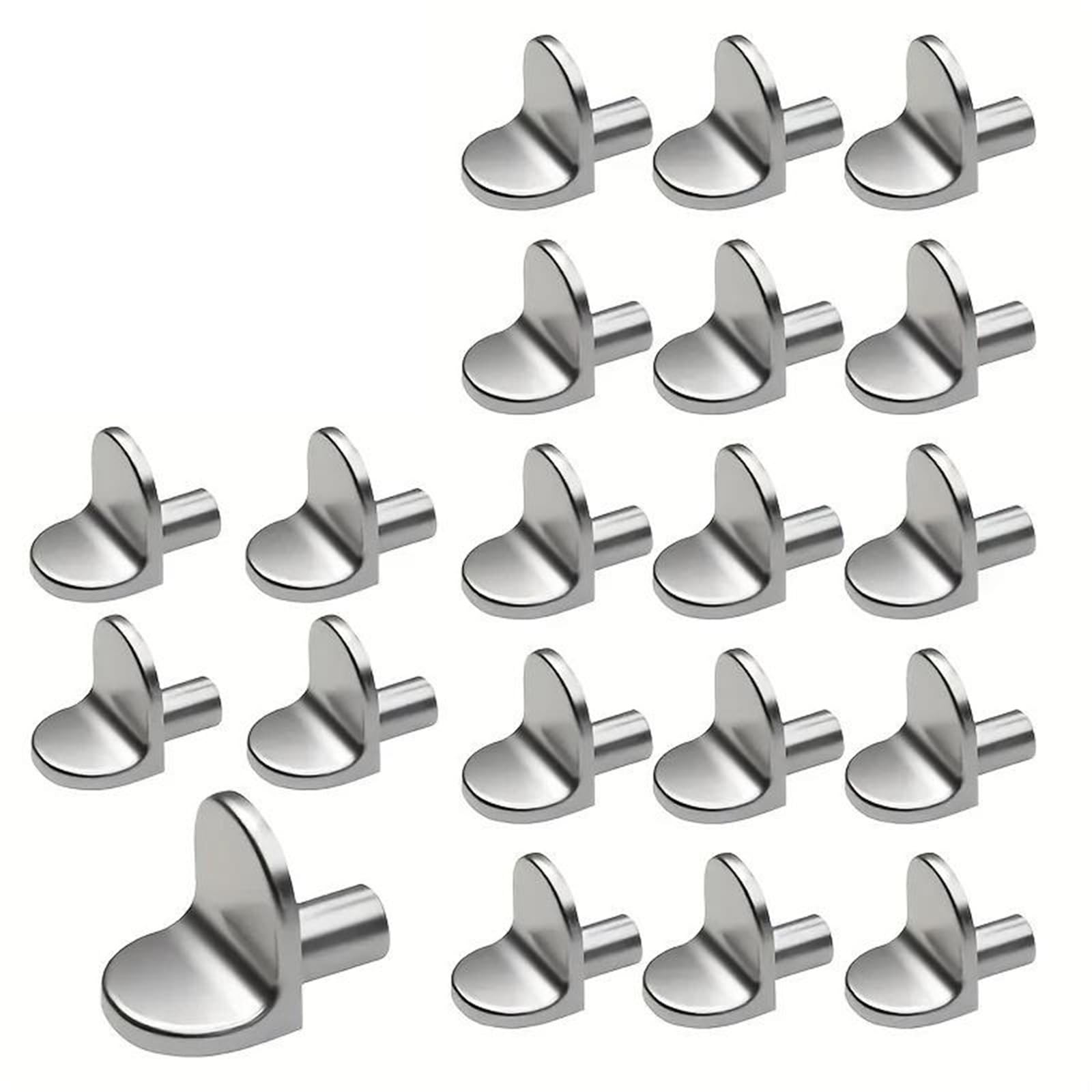 20 Pcs Shelf Brackets Support Studs Peg Pin Shelves Seperator Fixed L-Shaped Cabinet Furniture Wall-Mount Bracket Holder for Cabinet