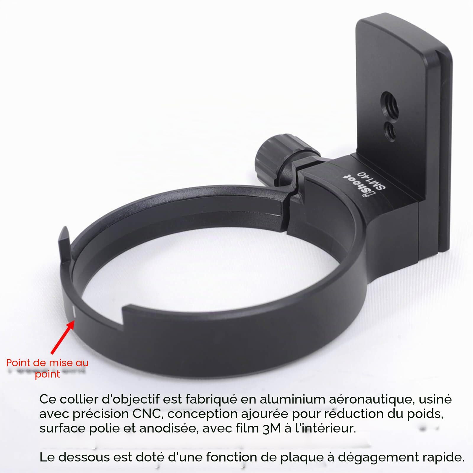 iShoot Bague de Fixation trépied Compatible avec Sigma 100-400 mm f/5-6.3 DG OS HSM Contemporary Lens (EF and F Mount), Fond est ARCA Plaque de dégagement Rapide pour trépied ARCA-Swiss Fit