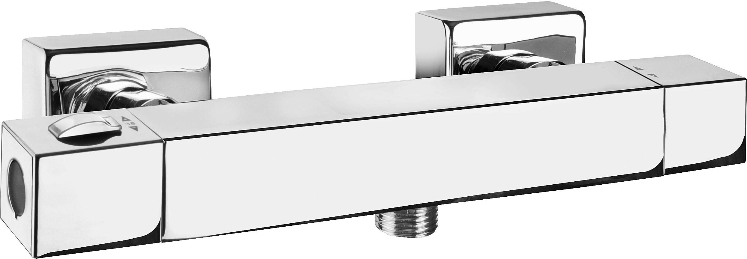 Cornat Brause-Thermostatarmatur "Mara" - Hochwertiger Messingkörper - verchromt - 1/2 Zoll Brauseabgang - Cool-Touch-Oberfläche / Duscharmatur zur Aufputz-Montage / Brausethermostat / MAR3