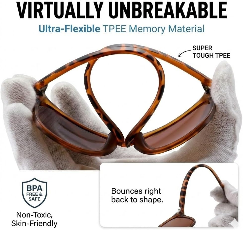 Kids Sunglasses Polarized - Flexible Youth Glasses for Toddler Girls Boys Age 3-12 - Image 3