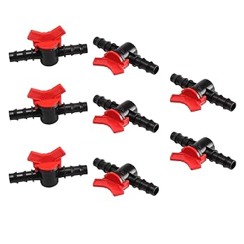 Amazon.co.jp: 8個 止水弁 水量調節バルブ付 内径14-16mmの