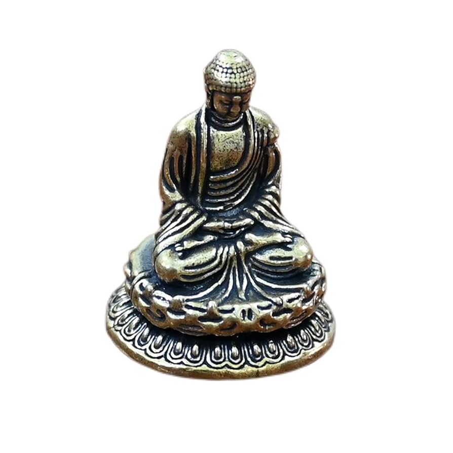 Amazon｜ミニ 仏像 釈迦如来座像 【如来】4.5cm 蓮台 真鍮製