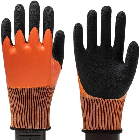 Women Men Waterproof Fishing Gloves,Anti-Slip Catch Fish Gloves,Puncture Proof Fishing Gloves for Handling,Catching,Cleaning (Orange) Cover