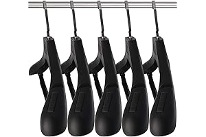 Extra Wide Plastic Space-Saving Suit Hangers with Notched Shoulders & Swivel Hooks (15-Pack)