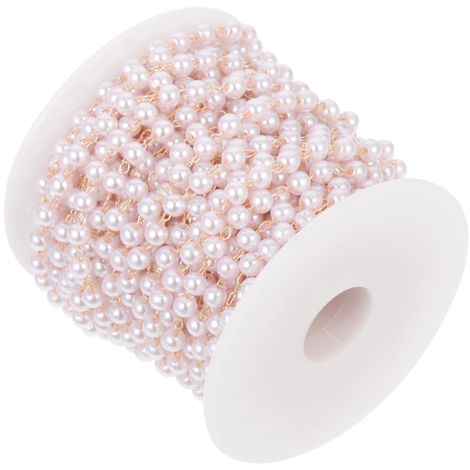 Sosoport Cadena de Perlas de Imitación de Cobre, Rollo de 20m para Joyería