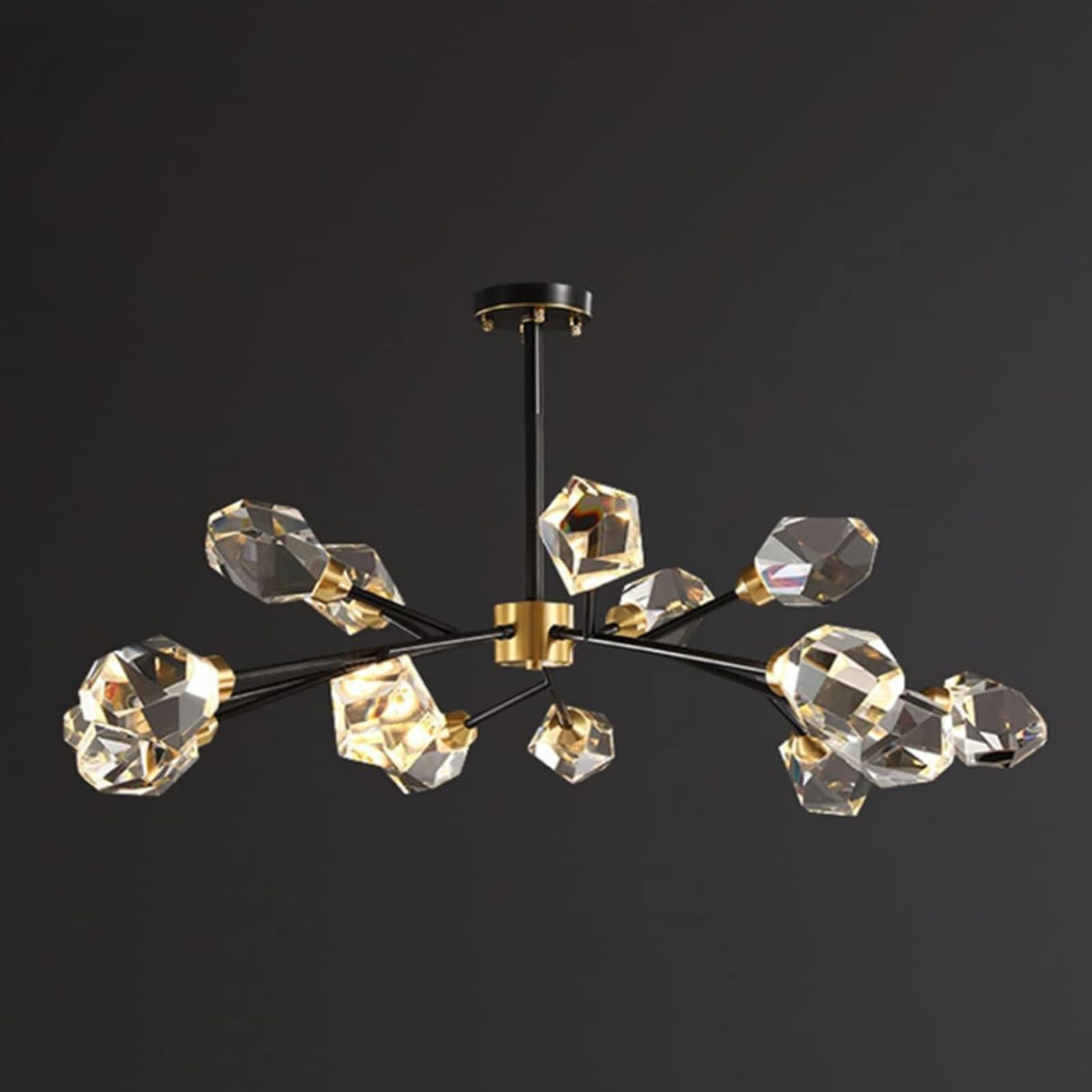 HYJAUSXB Vintage Pendant Lamp, Light Luxury Living Room Chandelier,Chandeliers Modern K9 Crystal Contemporary Ceiling Fixtures Dimmable for Dining Bedroom