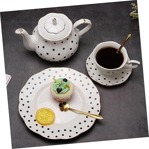 Miniatura 3 de Didiseaon 1 juego de taza de café de punto y platillo taza de té para té de la tarde elegante taza de bebidas oficina en casa