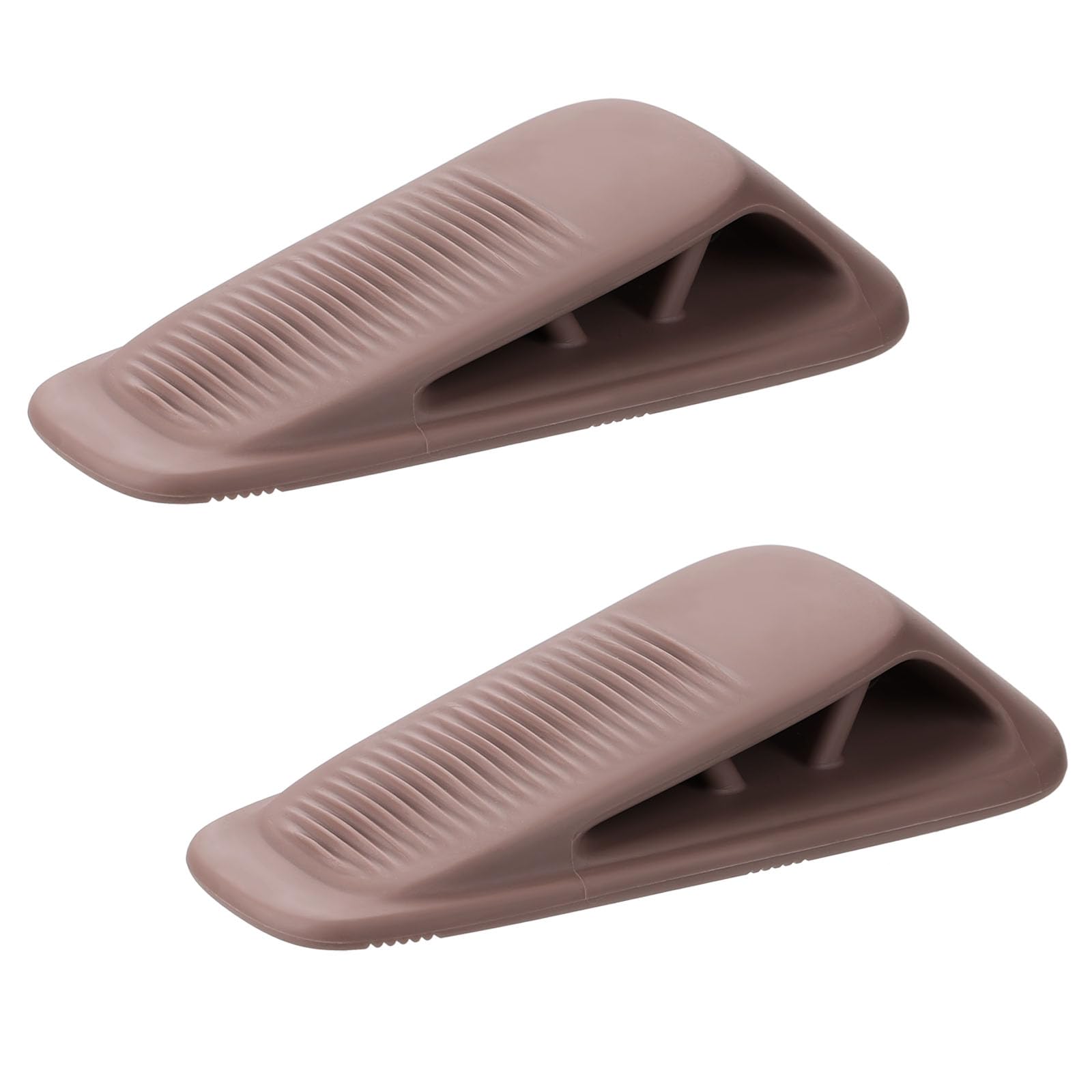 Fursafe&amp;Q Rubber Door Stoppers for Bottom of Door, Door Stop Wedge with Holder, Heavy Duty Doorstops 2 Pack, Wall Protector for Home &amp; Office &amp; School &amp; Commercial Doorstop Keep Open Stack Brown