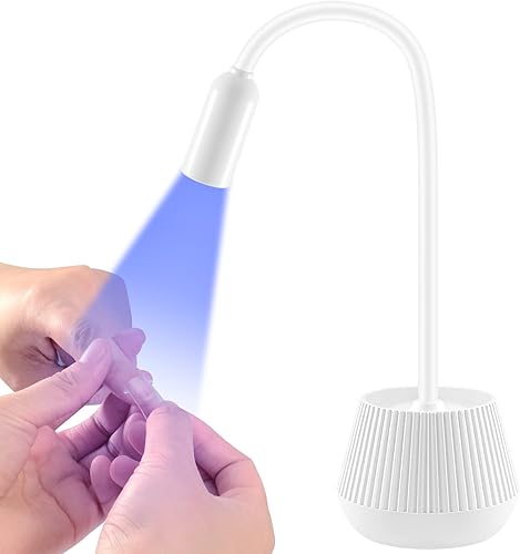 Lermende Mini luz UV para uñas de gel con batería de 2000 mAh, luz UV de cuello de cisne con 2 temporizadores de 45 s90 segundos, luz de gel