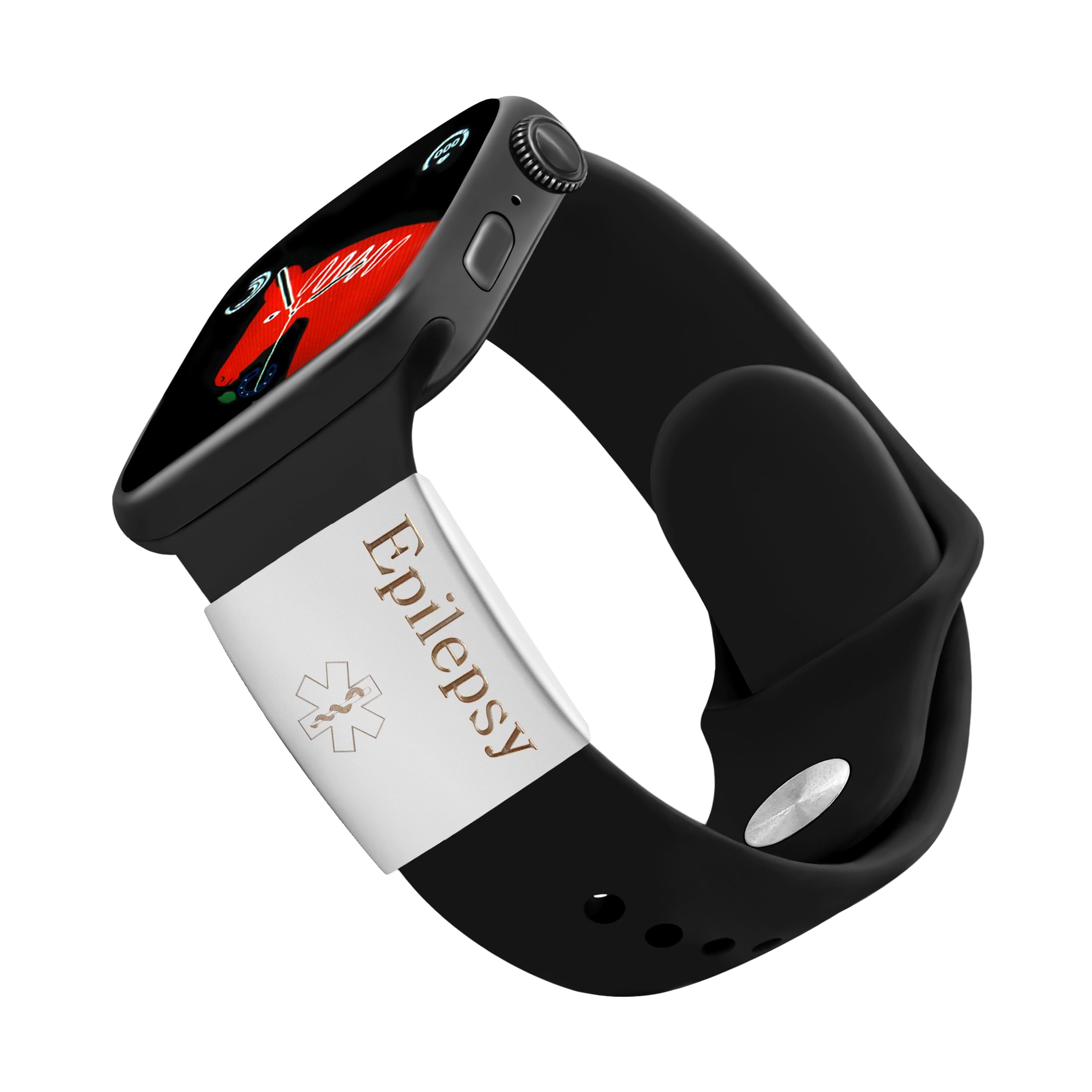 JunyiDIY Epilepsy Identity Tag Suitable for Apple Watch Band | White Medical Alert ID for Men Women | Essential Emergency Jewelry for Sons Daughters Y4313