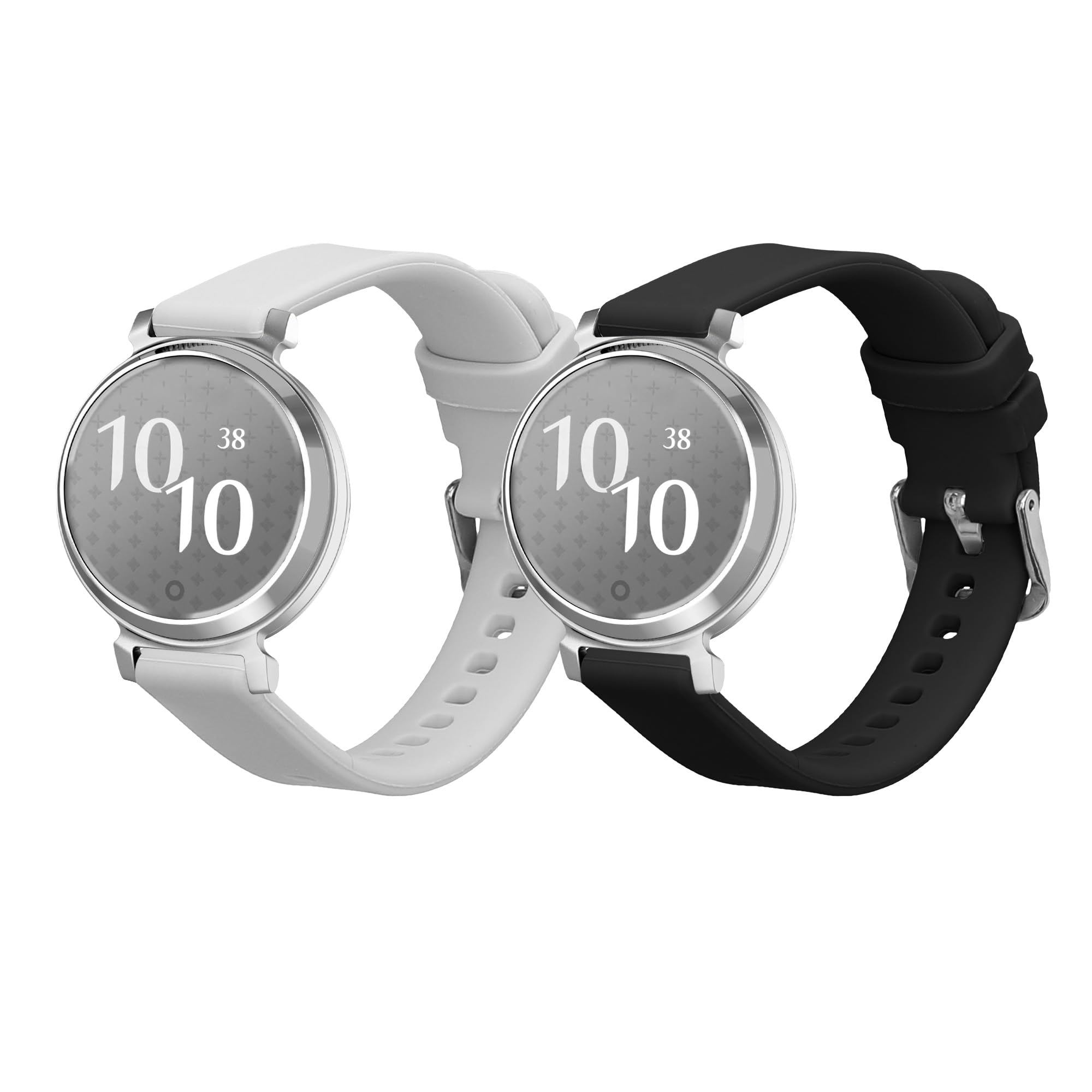 kwmobile Strap Compatible with Garmin Lily 2 Strap - Replacement Silicone Watch Band - Dark Blue/Beige