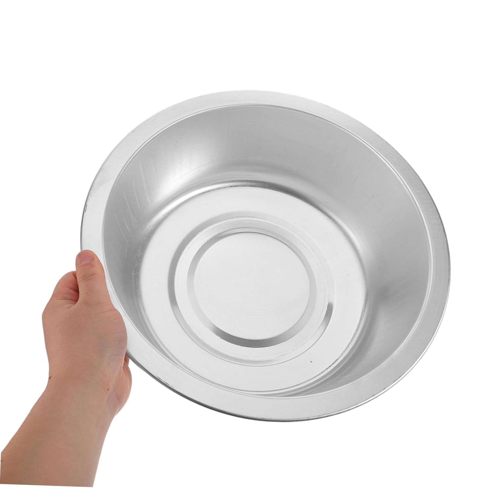 Healifty Bassin en Aluminium Épais Argenté 28cm pour Préparation Alimentaire et Lessive, Saladier Métal Facile à Nettoyer Design Classique Intemporel