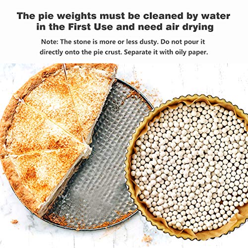 image for Hommtina 2.2Lb Ceramic Pie Weights Baking Beans Pie Crust Reusable 10m