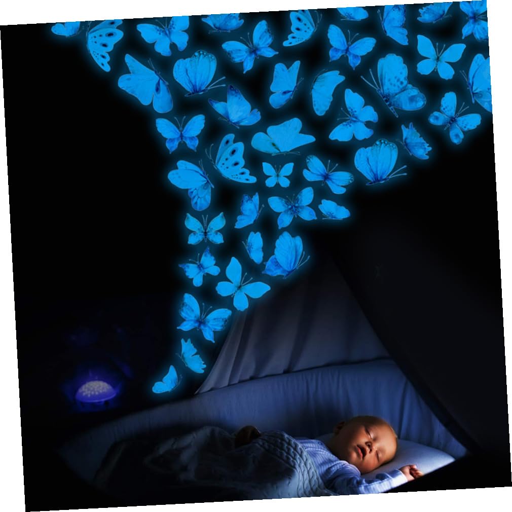 DECHOUS 5 Set Adesivi Fluorescenti Al Buio Adesivi Murali Per Camerette Per Bambini Adesivi Murali A Forma Di Farfalla Decorativi