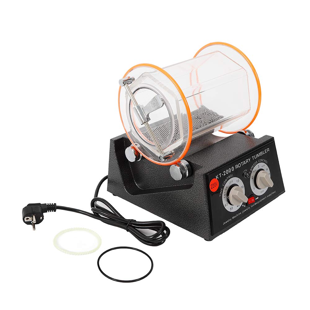 60 W roterende tumbler polijsttrommel, 3 kg sieraden polijstmachine met 4 snelheidsregeling en timer roterende tuimelfinisher