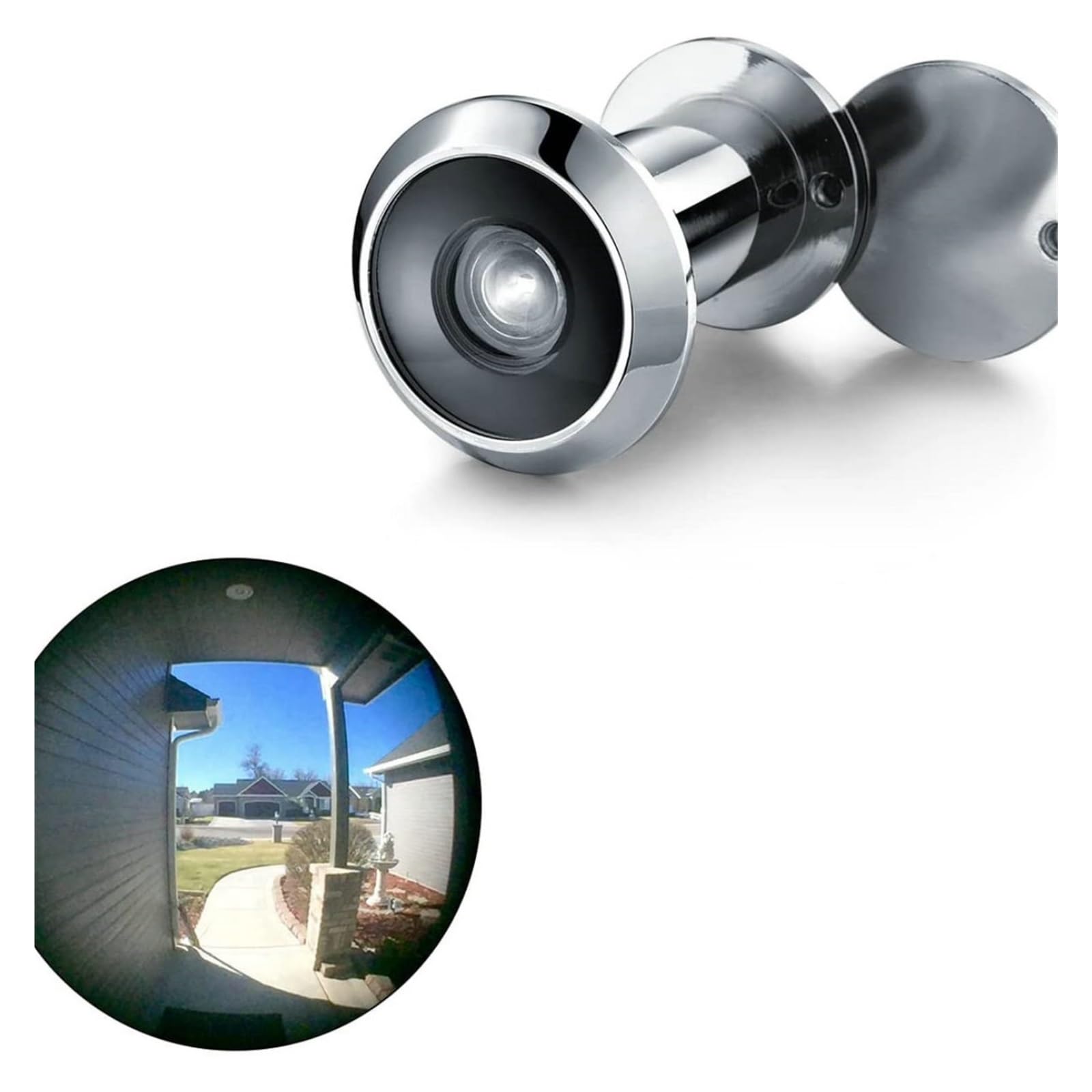 Wizjer Do Drzwi PHS Mosiądz Miedź 220 Stopni 16 Mm Z Osłoną Prywatności 35–60, 60–85 ZwięKszona Przejrzystość BezpieczeńStwa(Chrome plated,60-85mm)