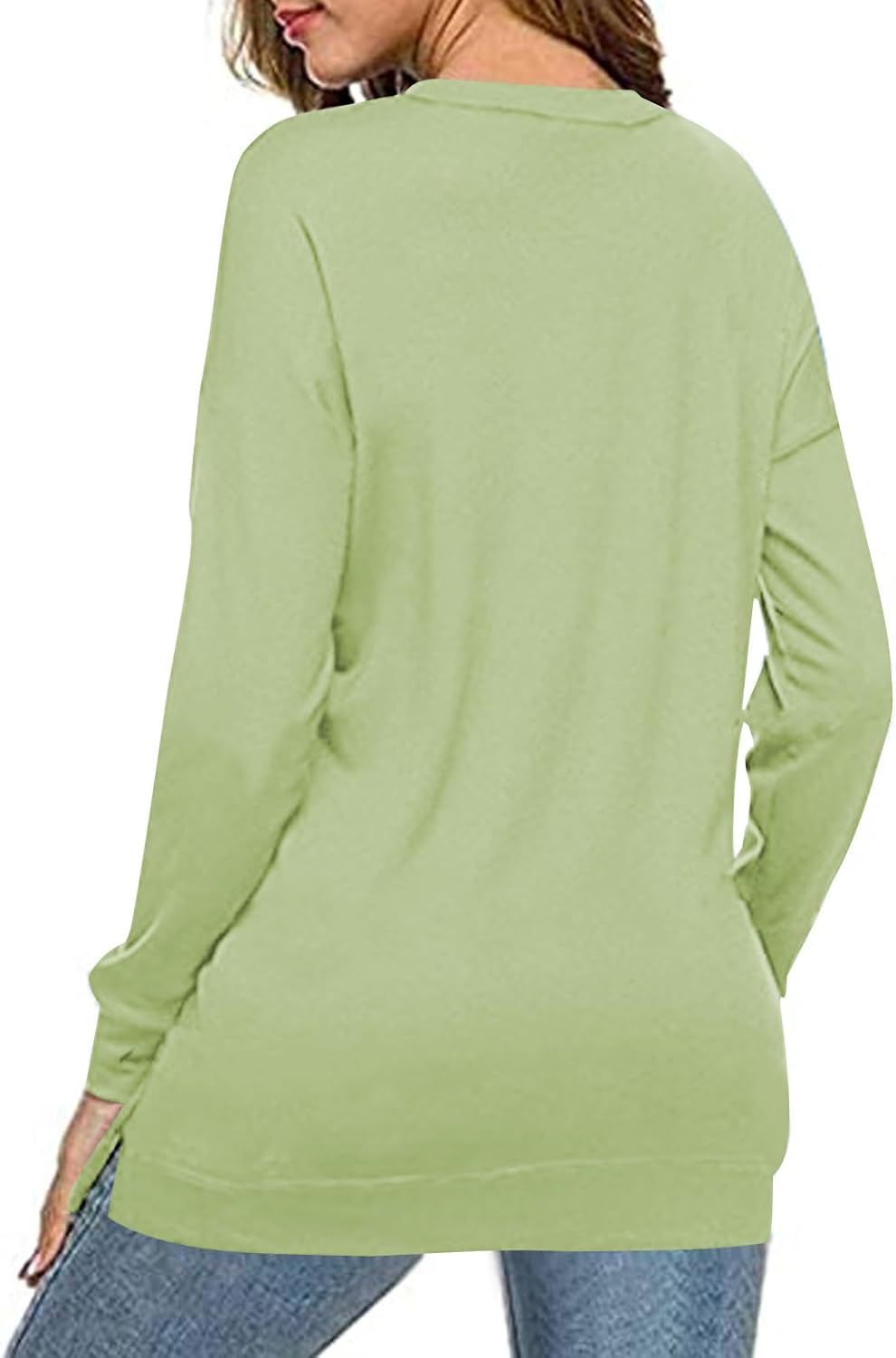 Dokotoo Women's Casual Crew Neck Sweatshirt Loose Soft Long Sleeve Pullover Tops