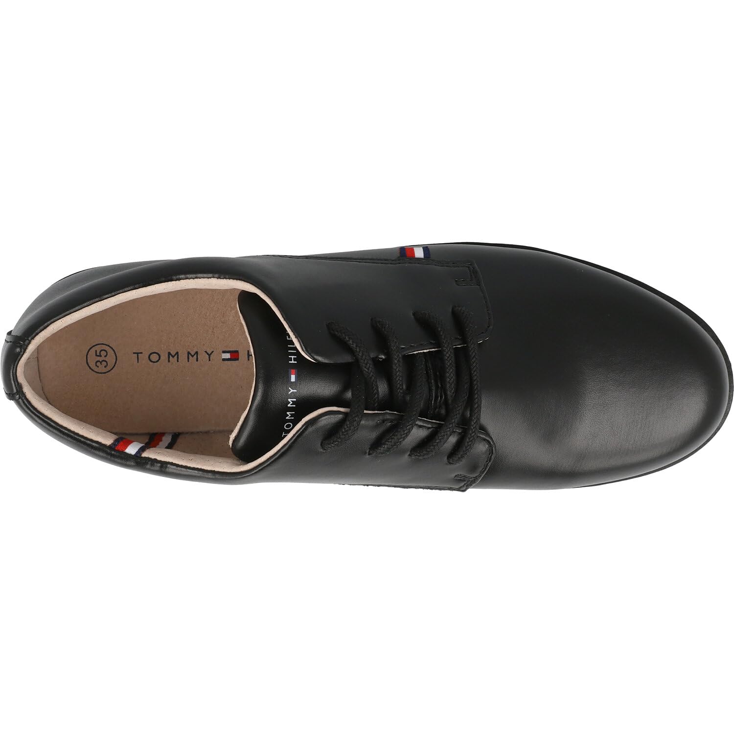 Tommy Hilfiger Lace-up Schuh mit glattem Finish, Samir, Schwarz, 35
