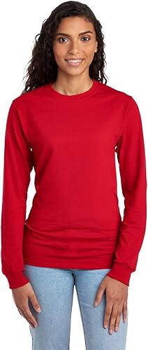 Jerzees Men's Adult Long Sleeve Tee, True Red, Small