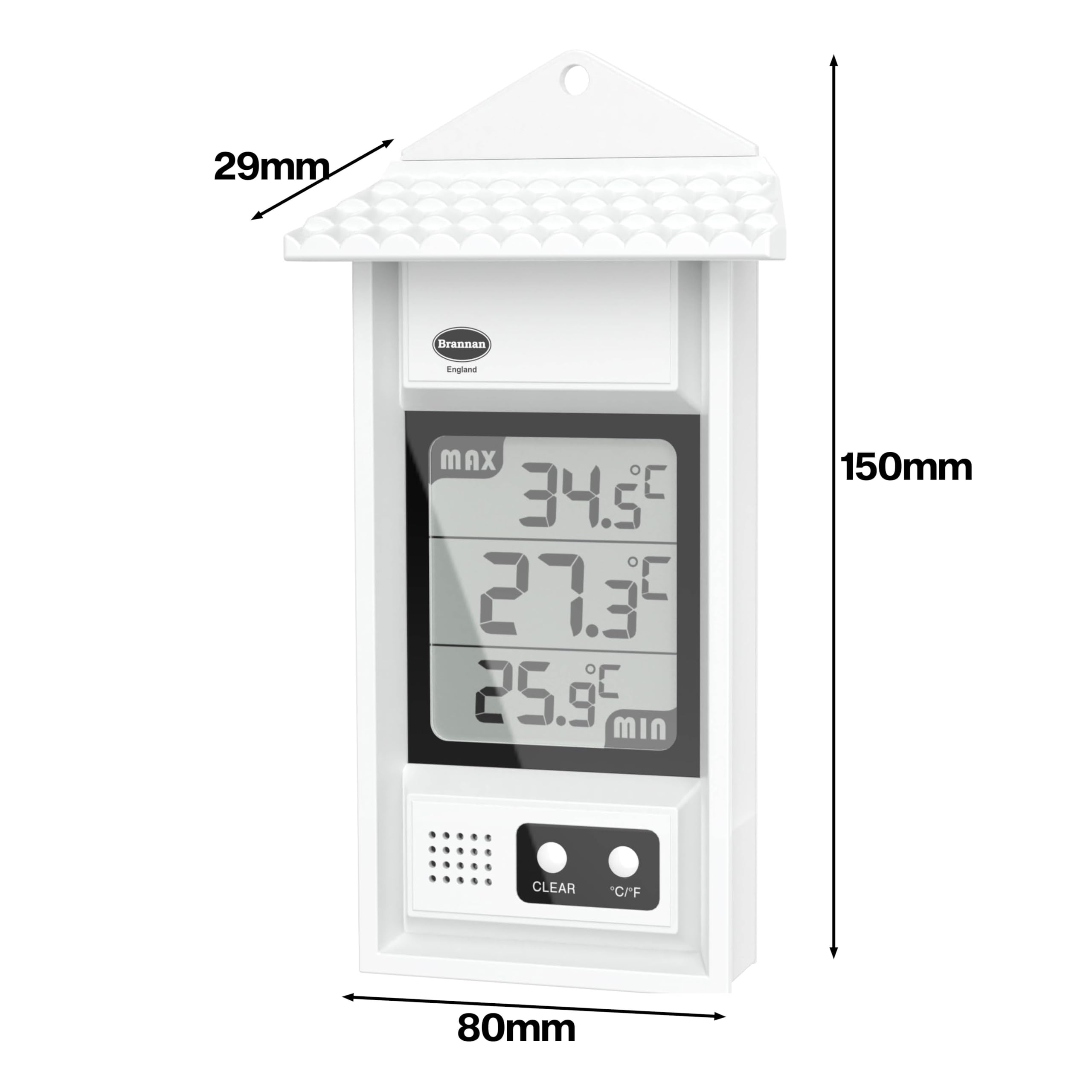 Lancoon Igrometro Termometro Digitale, Piccola Sveglia LCD con Temperatura Umidità Multifunzionale 12/24 Ore ℃/℉ Supporto Batteria per Casa Studenti Ufficio Nero
