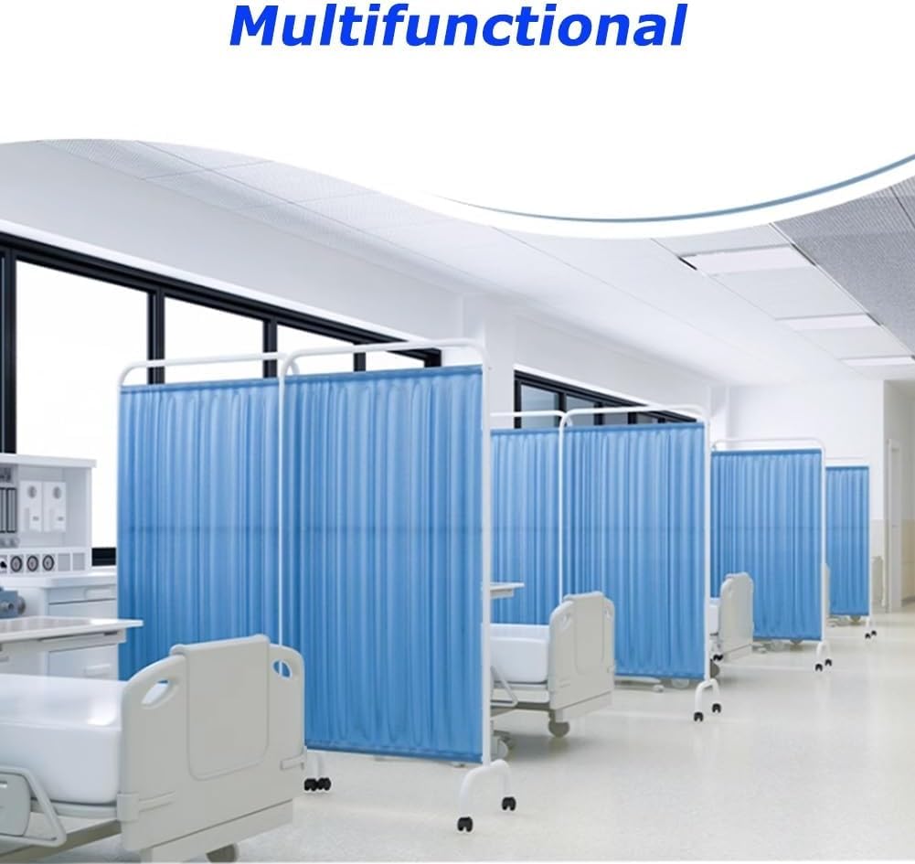 Schermo per La Privacy Medico Mobile, Divisorio per Ambienti Pieghevole Portatile, Girevole A 360° per Ufficio di Clinica E Salone di Bellezza, Light-Blue, 90x180 cm