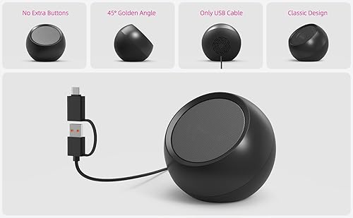 Miniatura 5 de Actualizado Altavoces USB para computadora de escritorioPCportátil  Pequeños altavoces externos Plug-n-Play con sonido cristalino, volumen fuerte,