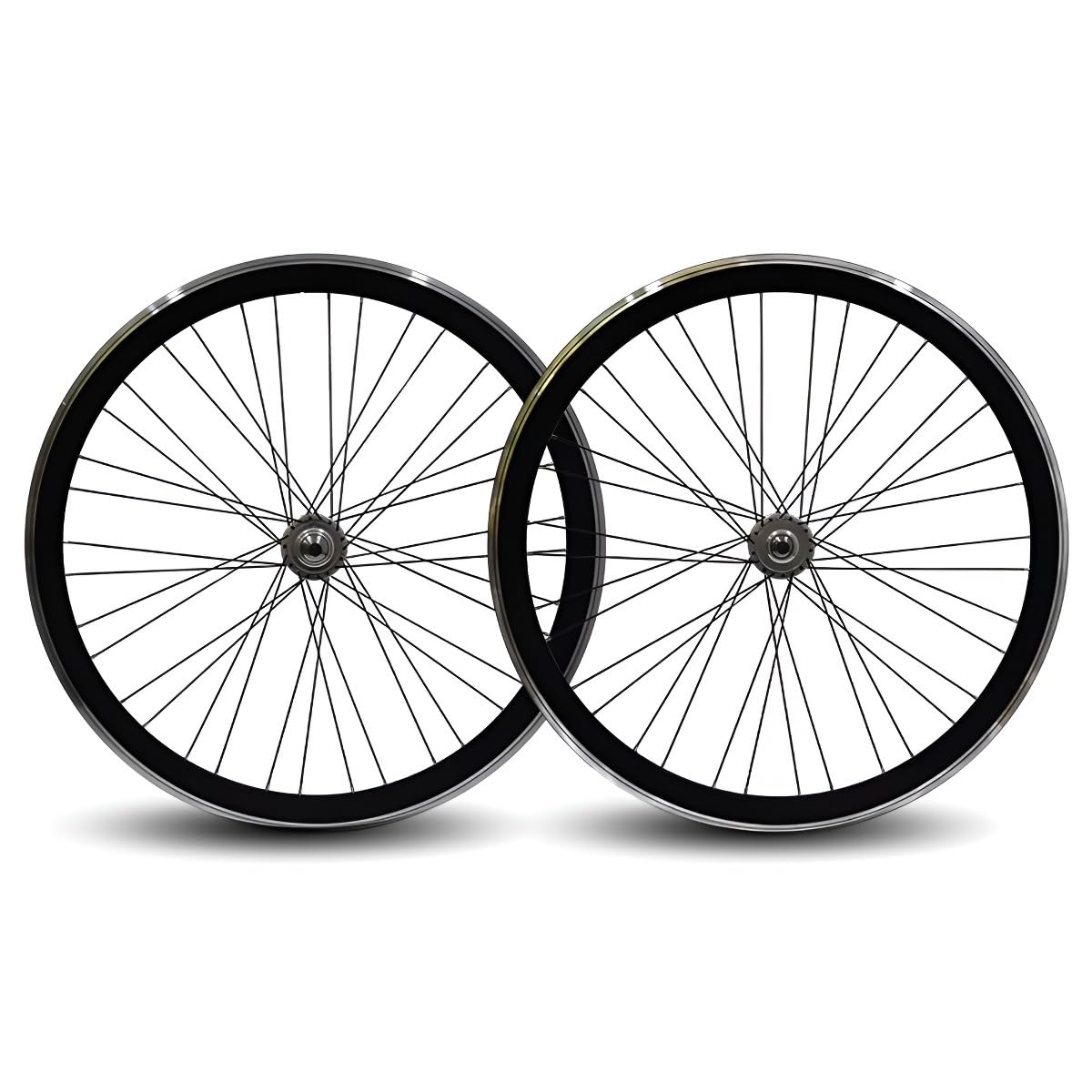 Ruedas De Engranaje Fijo 700C Llanta De Aleación De Aluminio De 40mm Freno V 32/36H Rueda De Bicicleta Fixie Delanteras Traseras De Una Sola Velocida