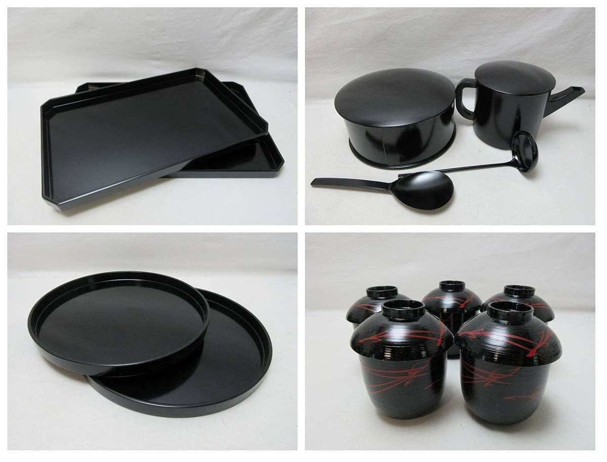 懐石膳５客&飯器&給仕盆２個&脇取盆２個 懐石膳5客&飯器&給仕盆2個&脇取盆